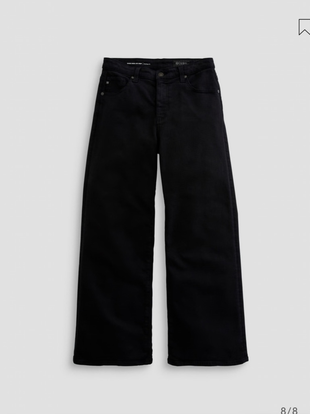 NWOT AG Saige Wide Leg Crop Pants - High-Rise Black